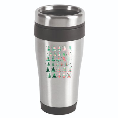 Festive Christmas Trees Patterns Mash Up 16oz Travel Tumbler