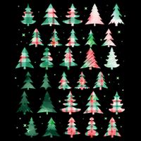 Festive Christmas Trees Patterns Mash Up Mousepad