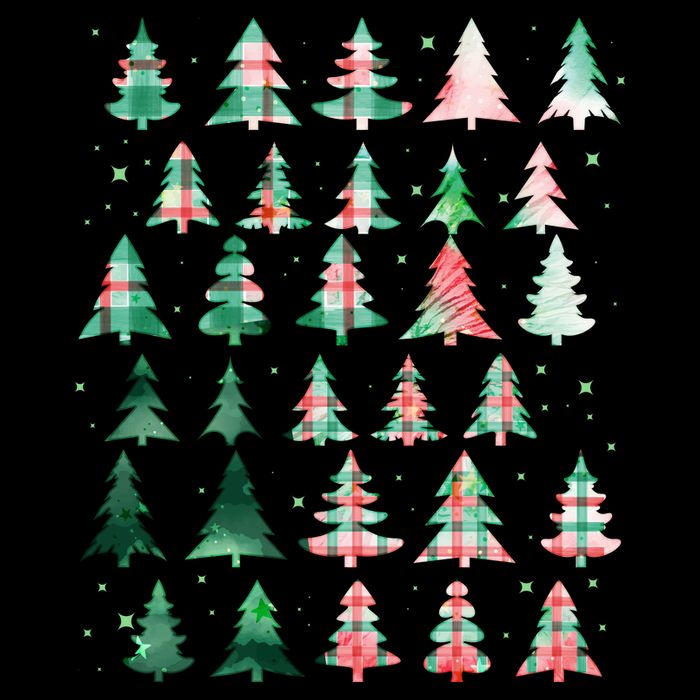 Festive Christmas Trees Patterns Mash Up Mousepad