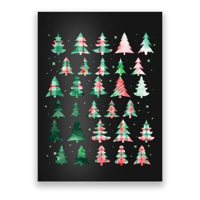 Festive Christmas Trees Patterns Mash Up Poster