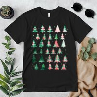 Festive Christmas Trees Patterns Mash Up Premium T-Shirt