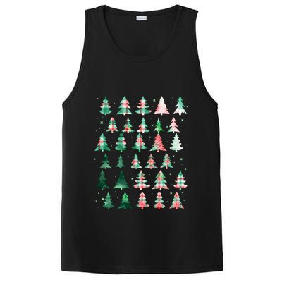 Festive Christmas Trees Patterns Mash Up PosiCharge Competitor Tank