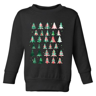 Festive Christmas Trees Patterns Mash Up Toddler Sweatshirt