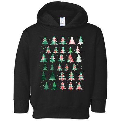 Festive Christmas Trees Patterns Mash Up Toddler Hoodie