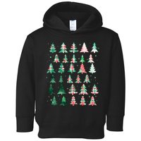 Festive Christmas Trees Patterns Mash Up Toddler Hoodie
