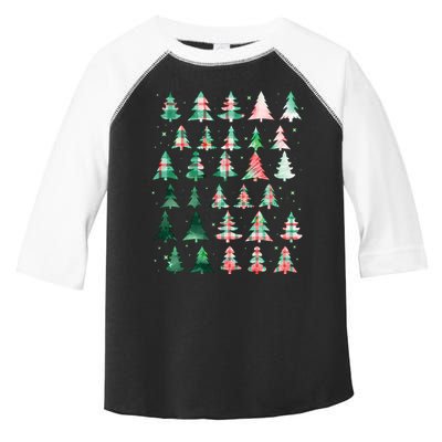 Festive Christmas Trees Patterns Mash Up Toddler Fine Jersey T-Shirt