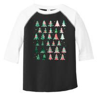 Festive Christmas Trees Patterns Mash Up Toddler Fine Jersey T-Shirt