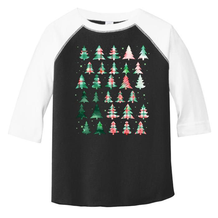 Festive Christmas Trees Patterns Mash Up Toddler Fine Jersey T-Shirt