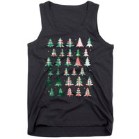 Festive Christmas Trees Patterns Mash Up Tank Top