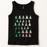 Festive Christmas Trees Patterns Mash Up Tank Top