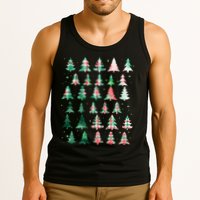 Festive Christmas Trees Patterns Mash Up Tank Top