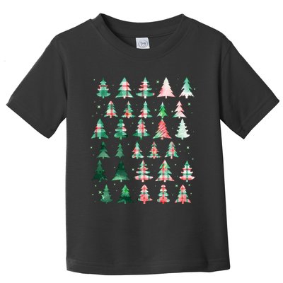 Festive Christmas Trees Patterns Mash Up Toddler T-Shirt