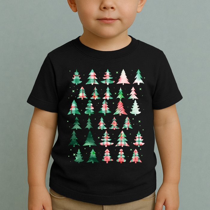 Festive Christmas Trees Patterns Mash Up Toddler T-Shirt