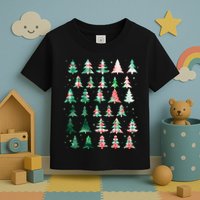 Festive Christmas Trees Patterns Mash Up Toddler T-Shirt