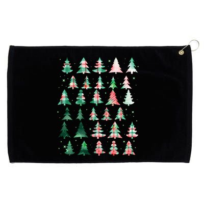 Festive Christmas Trees Patterns Mash Up Grommeted Golf Towel