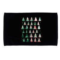 Festive Christmas Trees Patterns Mash Up Microfiber Hand Towel