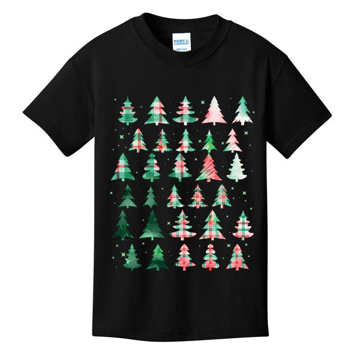 Festive Christmas Trees Patterns Mash Up Kids T-Shirt
