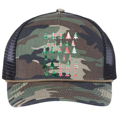 Festive Christmas Trees Patterns Mash Up Retro Rope Trucker Hat Cap