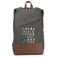 Festive Christmas Trees Patterns Mash Up Cotton Canvas Backpack