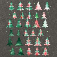 Festive Christmas Trees Patterns Mash Up Cotton Canvas Backpack