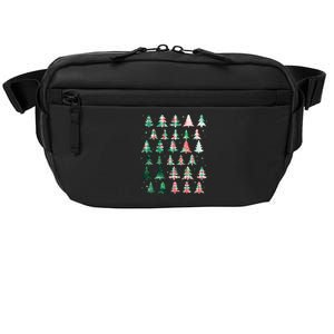 Festive Christmas Trees Patterns Mash Up Crossbody Pack