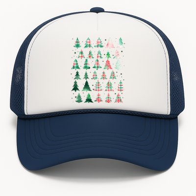 Festive Christmas Trees Patterns Mash Up Trucker Hat