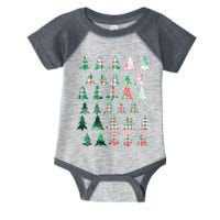 Festive Christmas Trees Patterns Mash Up Infant Baby Jersey Bodysuit