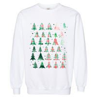 Festive Christmas Trees Patterns Mash Up Garment-Dyed Sweatshirt