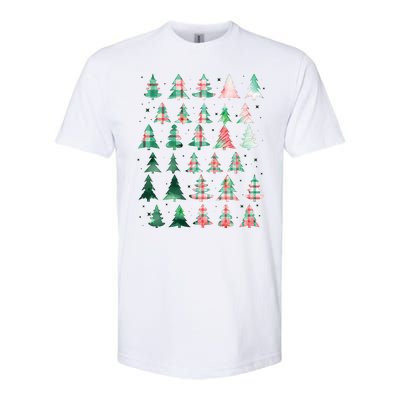 Festive Christmas Trees Patterns Mash Up Softstyle® CVC T-Shirt