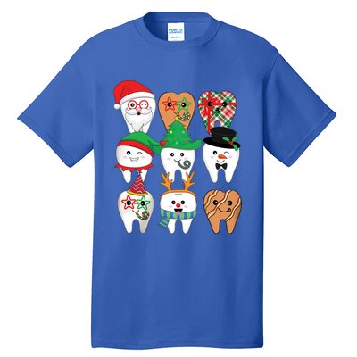 Funny Christmas Teeth Dental Hygiene Dental Squad Gift Tall T-Shirt