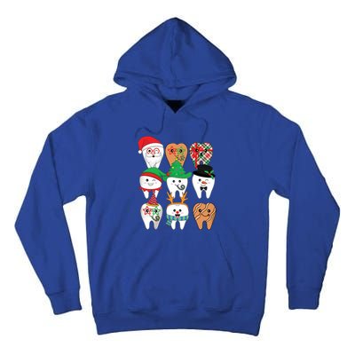 Funny Christmas Teeth Dental Hygiene Dental Squad Gift Tall Hoodie