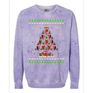 Football Christmas Tree Ugly Santa American Football Xmas Gift Colorblast Crewneck Sweatshirt