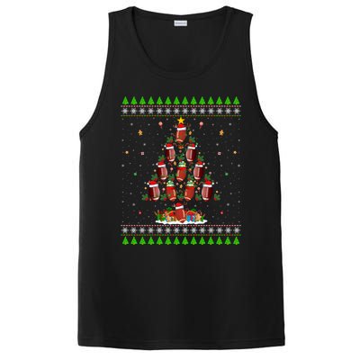 Football Christmas Tree Ugly Santa American Football Xmas Gift PosiCharge Competitor Tank