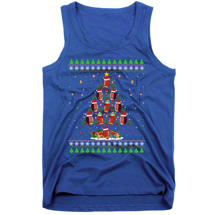 Football Christmas Tree Ugly Santa American Football Xmas Gift Tank Top