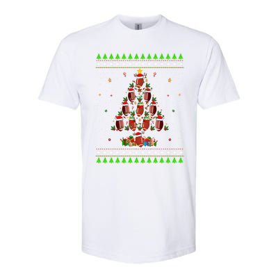 Football Christmas Tree Ugly Santa American Football Xmas Gift Softstyle CVC T-Shirt