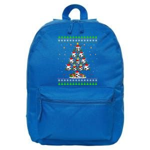 Football Christmas Tree Ugly Sweater Santa Football Xmas Gift 16 in Basic Backpack