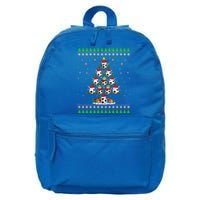 Football Christmas Tree Ugly Sweater Santa Football Xmas Gift 16 in Basic Backpack