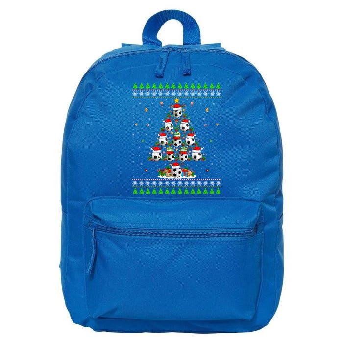 Football Christmas Tree Ugly Sweater Santa Football Xmas Gift 16 in Basic Backpack