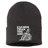 Funny Calmer Than You Are Sustainable Knit Beanie