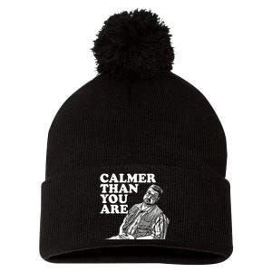 Funny Calmer Than You Are Pom Pom 12in Knit Beanie