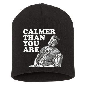 Funny Calmer Than You Are Short Acrylic Beanie