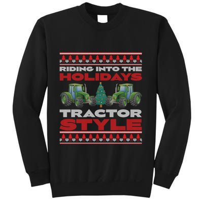 Funny Christmas Tractor Xmas Tractor Holiday Farm Truck Driver Sweatshirt