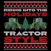 Funny Christmas Tractor Xmas Tractor Holiday Farm Truck Driver Flatbill Hat