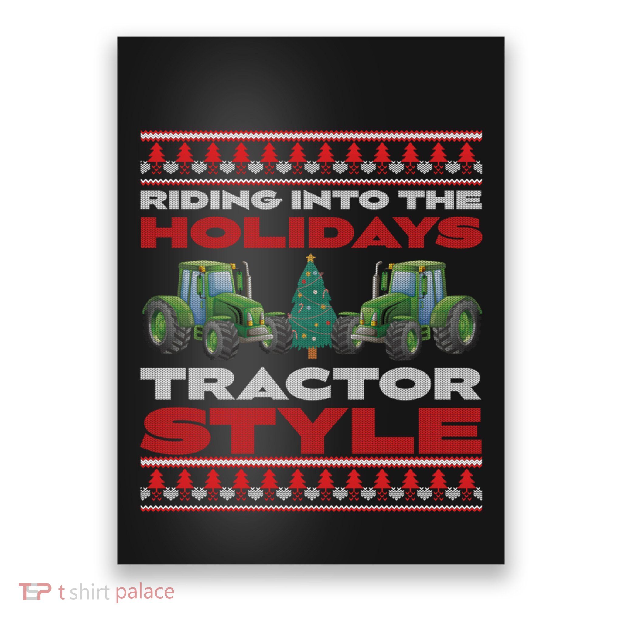 Funny Christmas Tractor Xmas Tractor Holiday Farm Truck Driver Poster