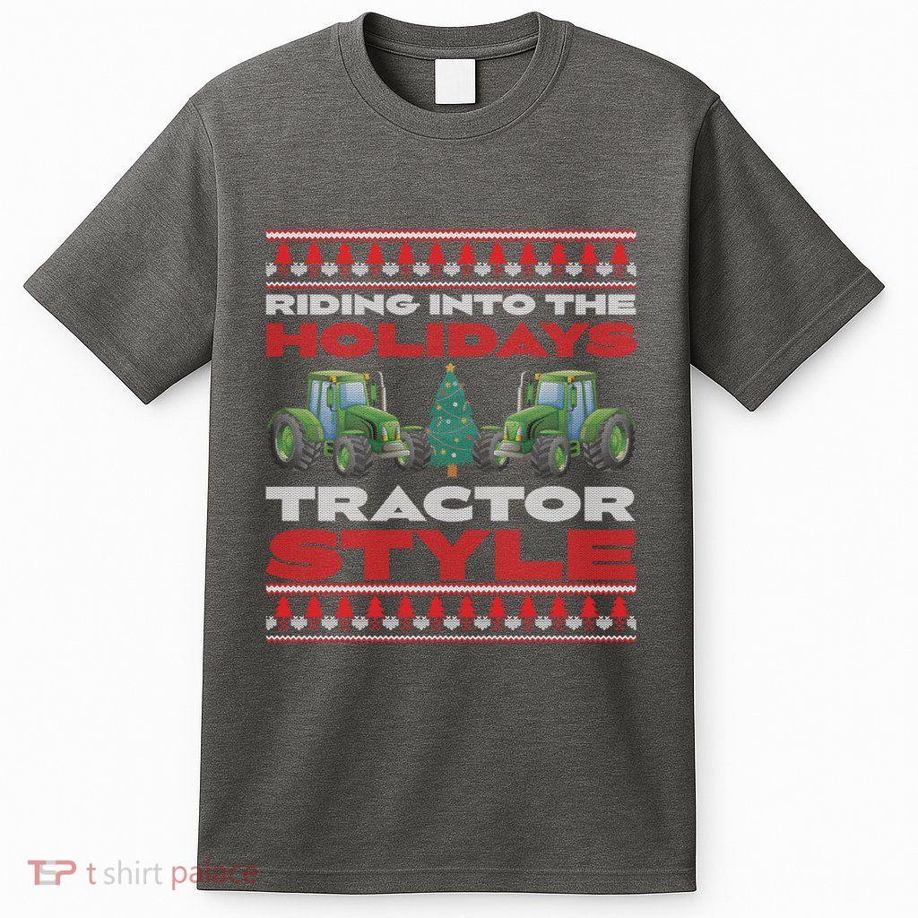 Funny Christmas Tractor Xmas Tractor Holiday Farm Truck Driver T-Shirt