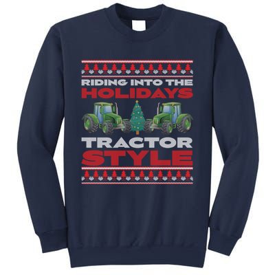 Funny Christmas Tractor Xmas Tractor Holiday Farm Truck Driver Sweatshirt