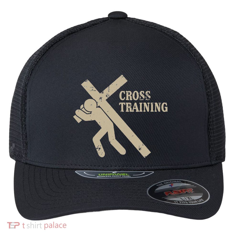 Funny Cross Training Religious Weightlifting Exercise Flexfit Unipanel Trucker Cap