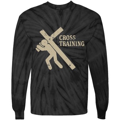 Funny Cross Training Religious Weightlifting Exercise Tie-Dye Long Sleeve Shirt
