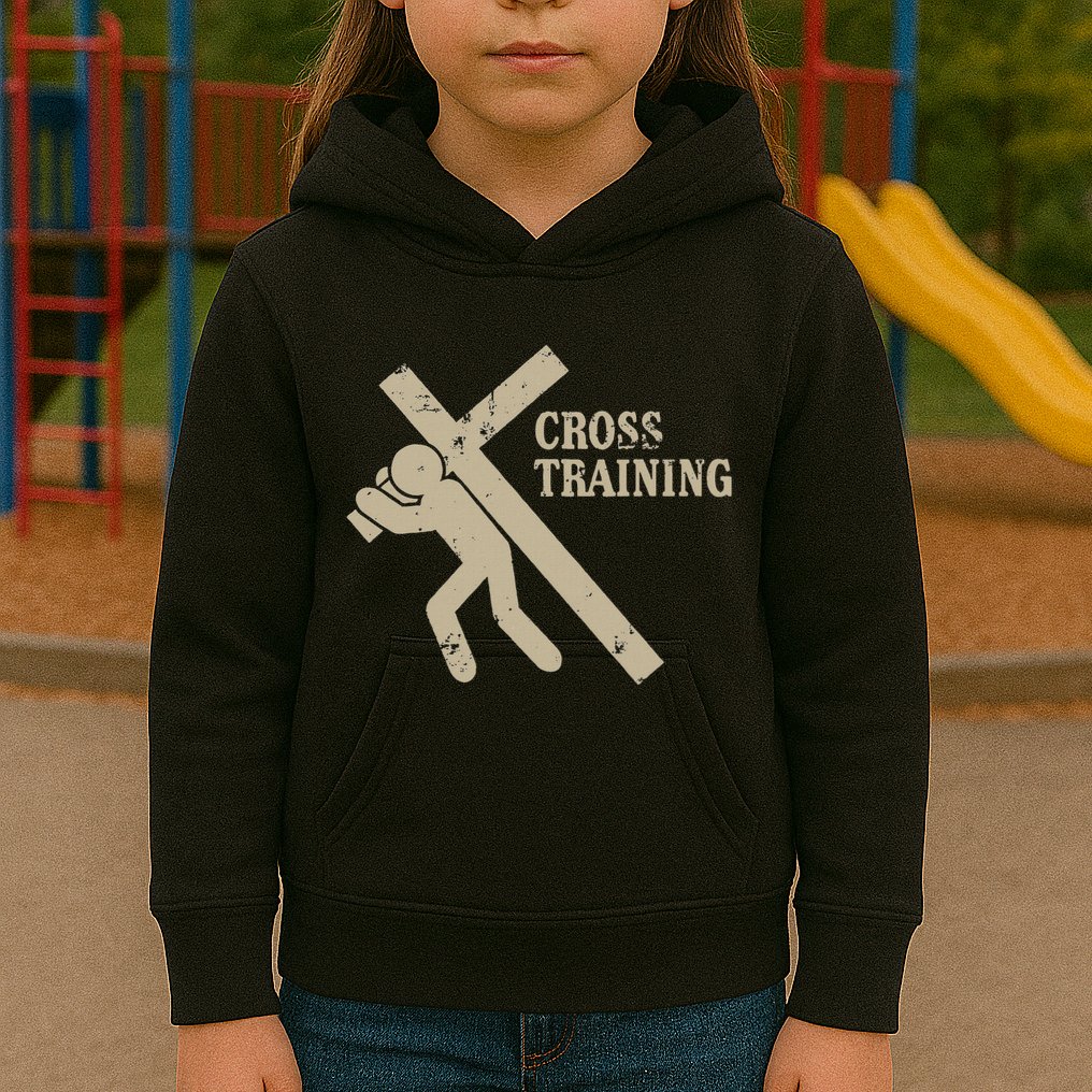 Funny Cross Training Religious Weightlifting Exercise Kids Hoodie