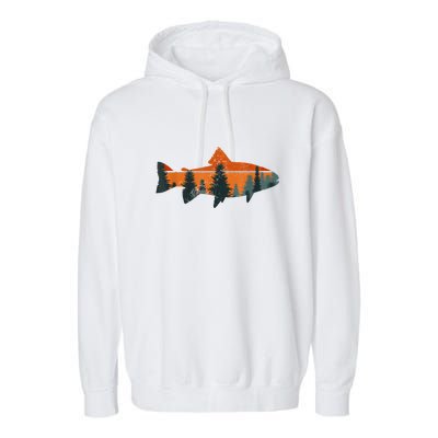 Funny Camping Trout Fly Fishing Nature Outdoor Fisherman Gift Garment-Dyed Fleece Hoodie